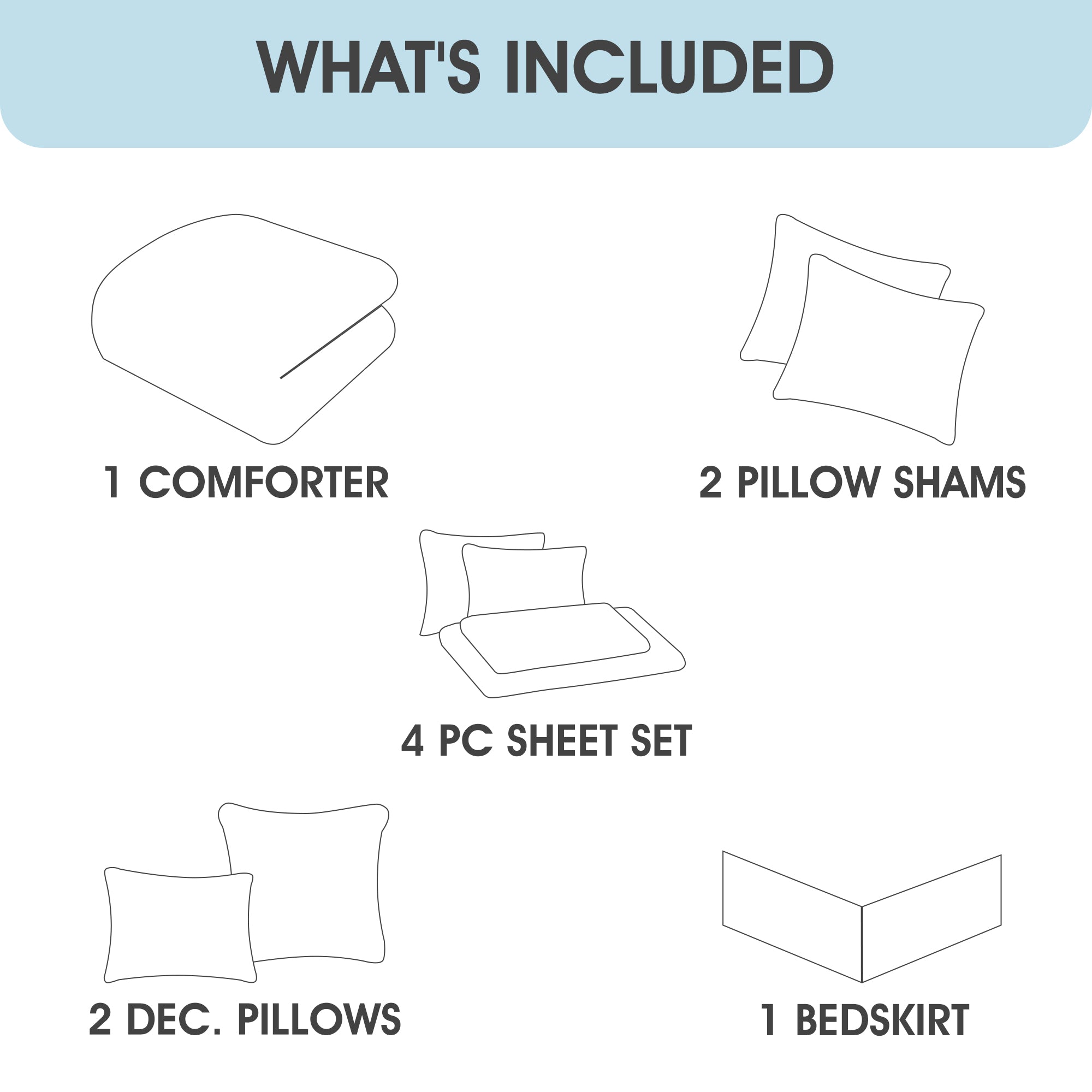 LANCO MODERN LIFESTYLE 10 Piece Comforter Set, Green White, Microfiber Print Leaves Patterns, All Seasons Bedding Set with Sheets, Pillow Cases and Shams, Bedskirt, Decor Pillows
