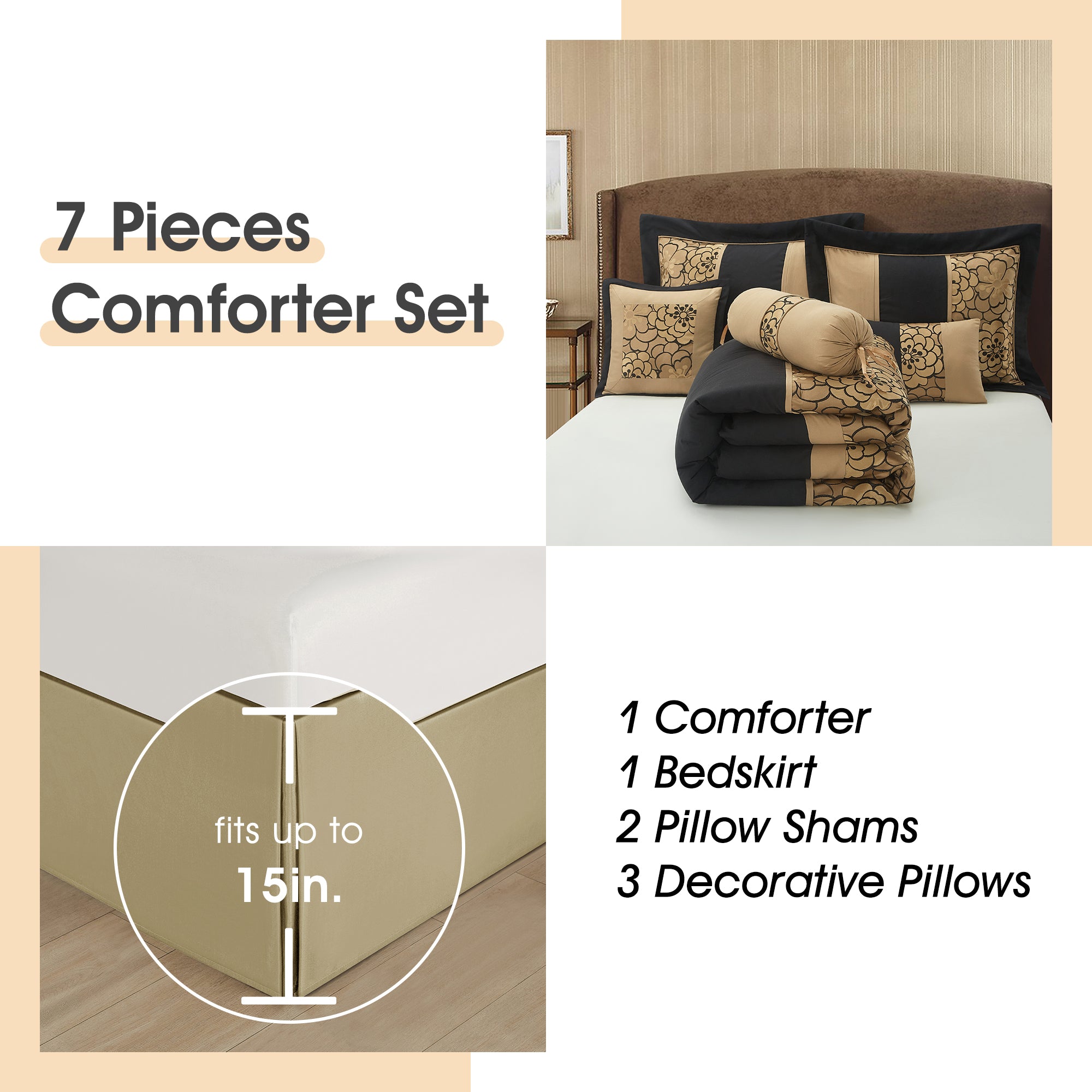 LANCO MODERN LIFESTYLE Sibyl 7 Pieces Comforter Set