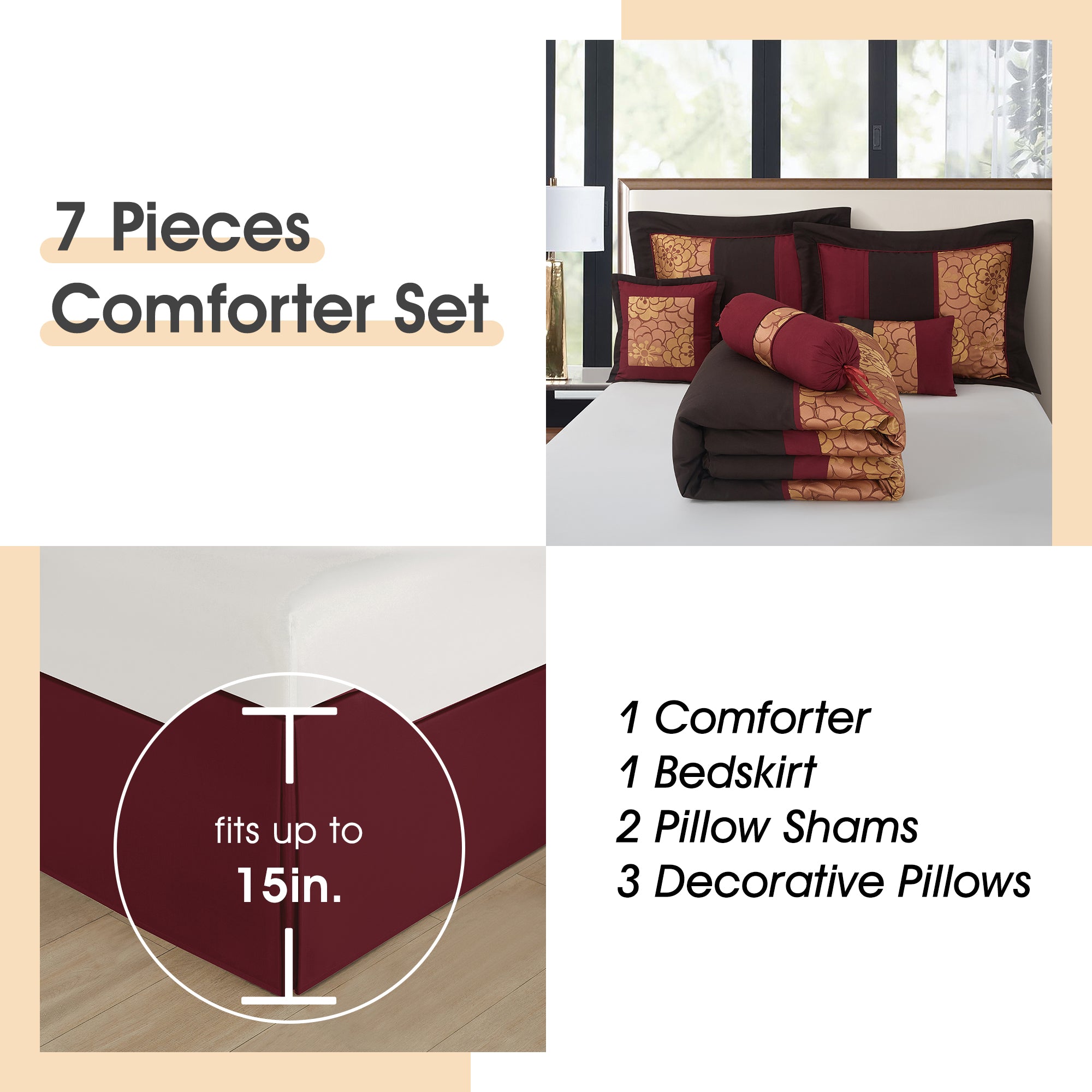 LANCO MODERN LIFESTYLE Sibyl 7 Pieces Comforter Set